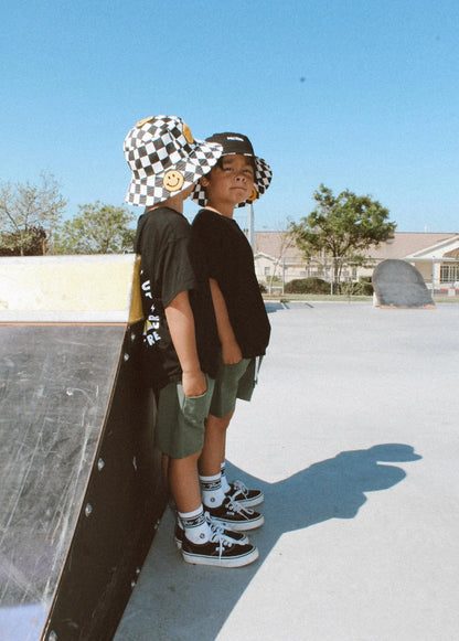 Smiley Bucket Hat Checkers
