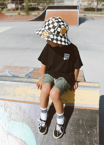 Smiley Bucket Hat Checkers