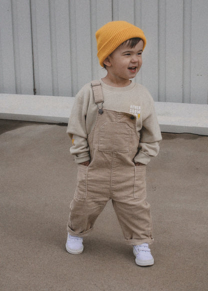 Cream Corduroy Overalls
