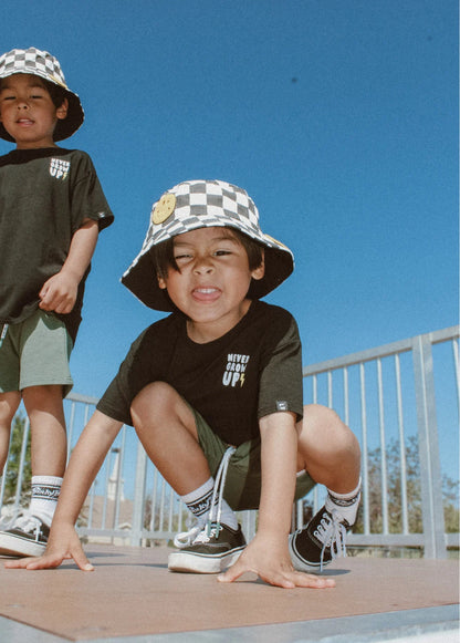 Smiley Bucket Hat Checkers