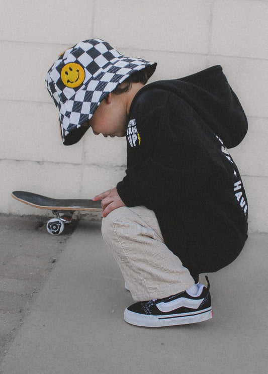 Smiley Bucket Hat Checkers